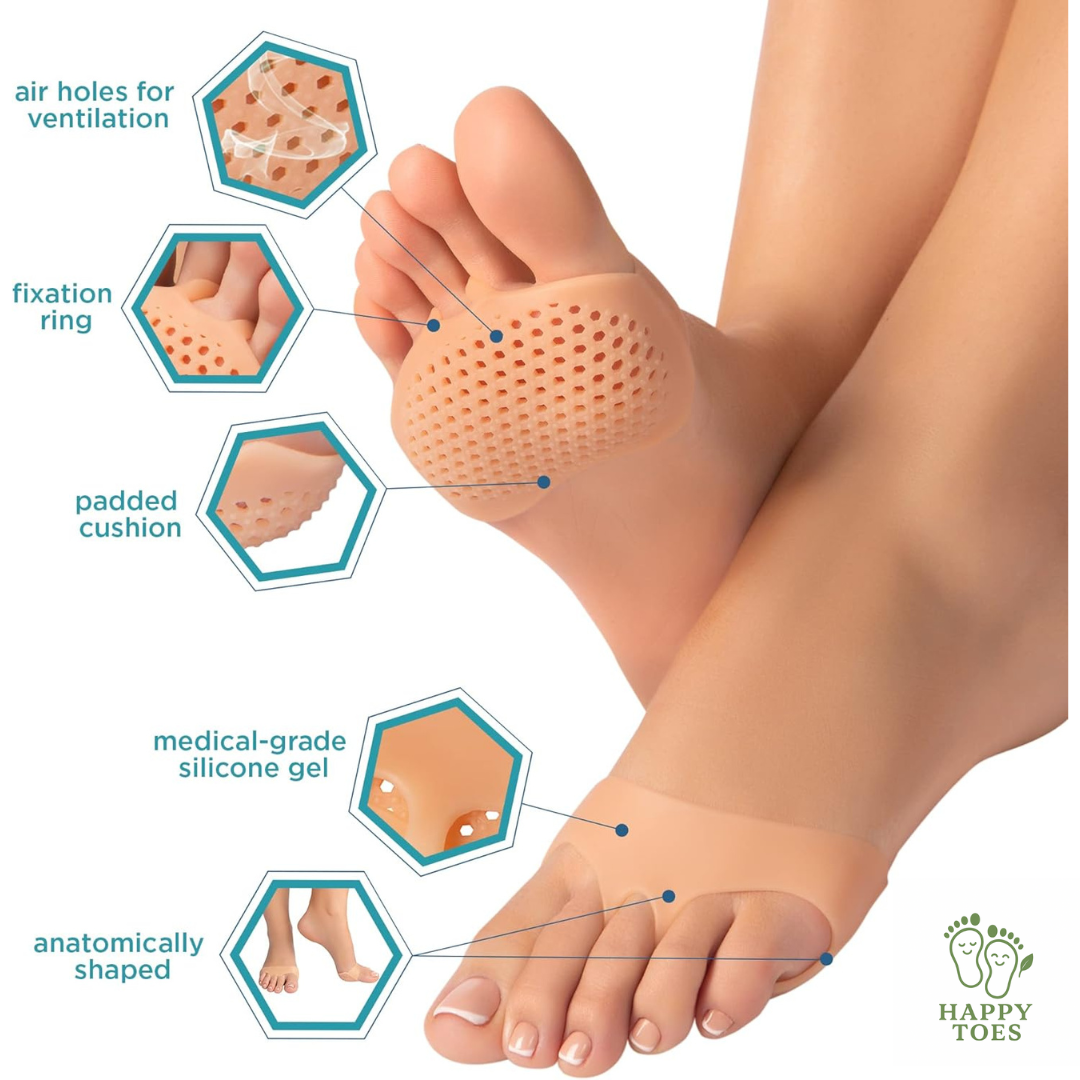 Silicone toe and forefoot pad